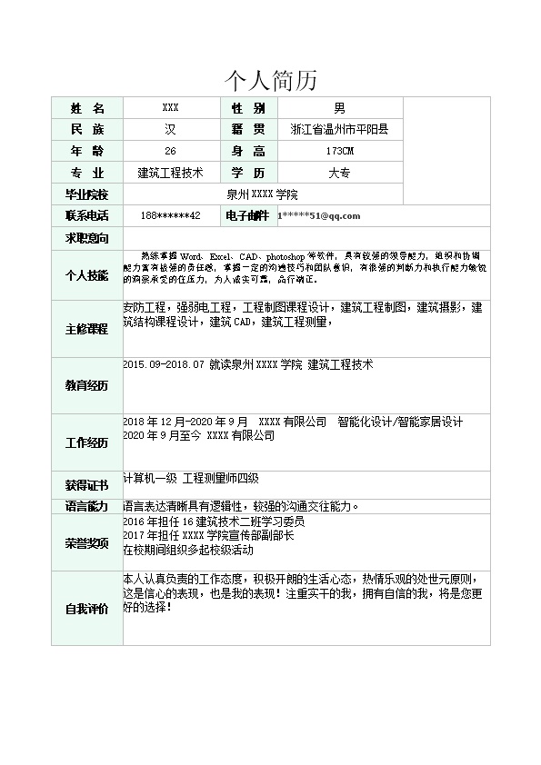 6972_建筑工程师技术相关专业岗位求职简历模板  - 电子商务简历模板